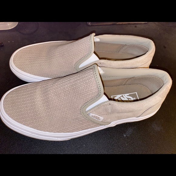 Vans Shoes - Women’s Taupe Suede Slip on Vans